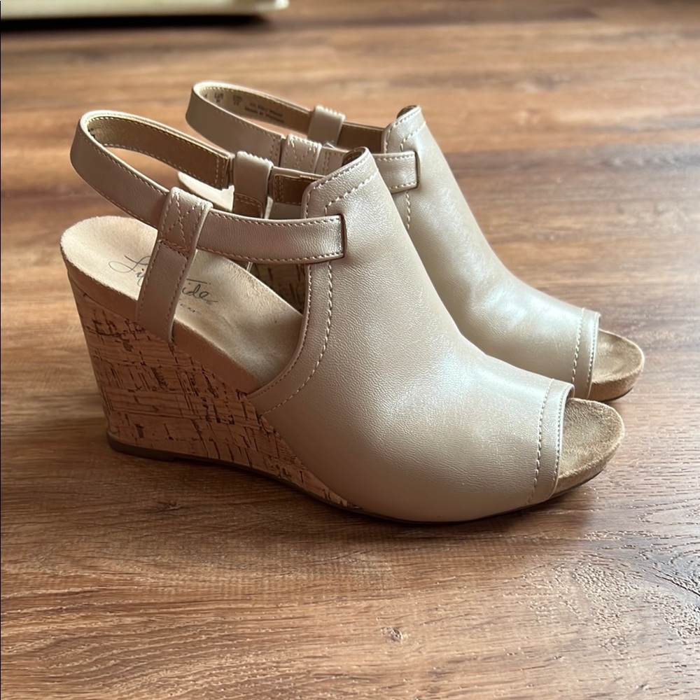 Beige Wedge Sandals